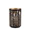 Black & Gold Forest Trees Punched Metal Candle Holder Set